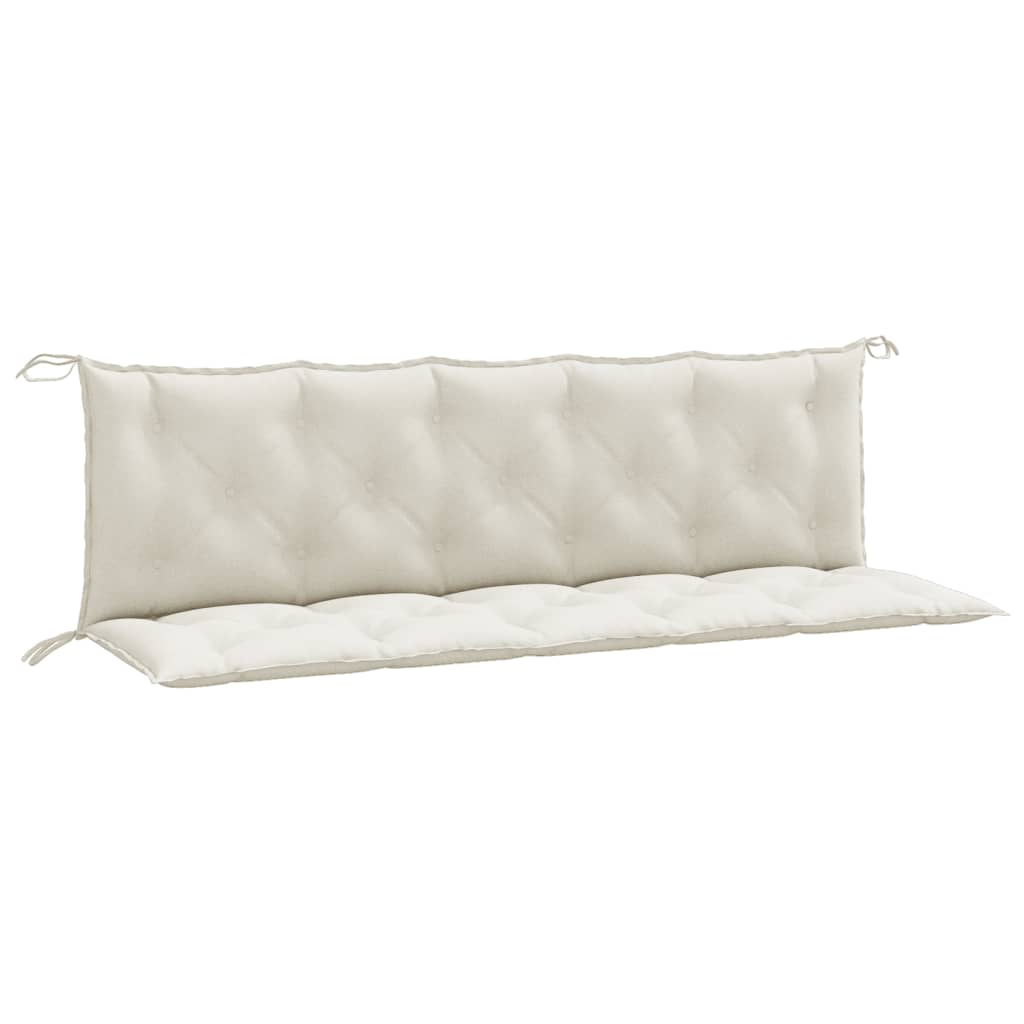 Vidaxl Garden Banc Cushions 2 PCS 180x50x7 cm Tissu à la crème mélangée -colore