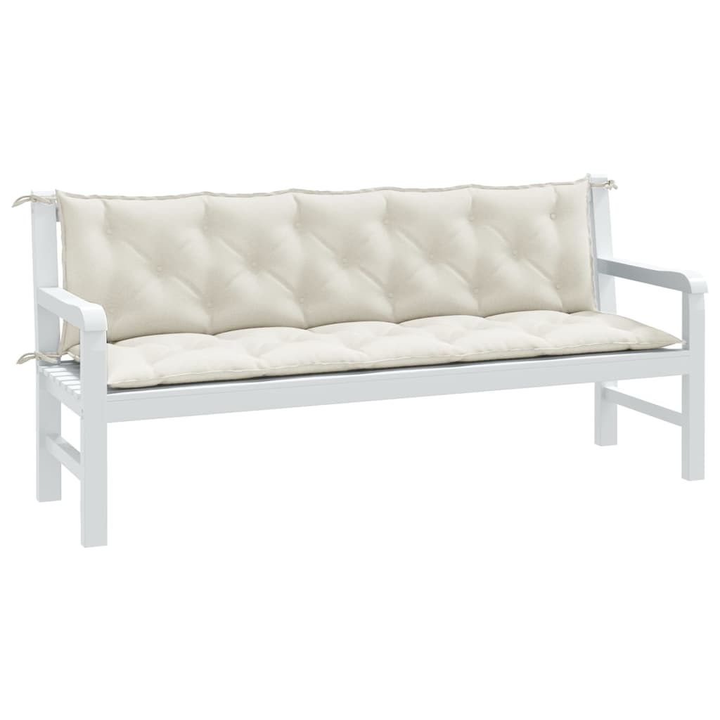 Vidaxx Gartenbankauflagen 2 Stück 180x50x7 cm Stoff gemischt creme