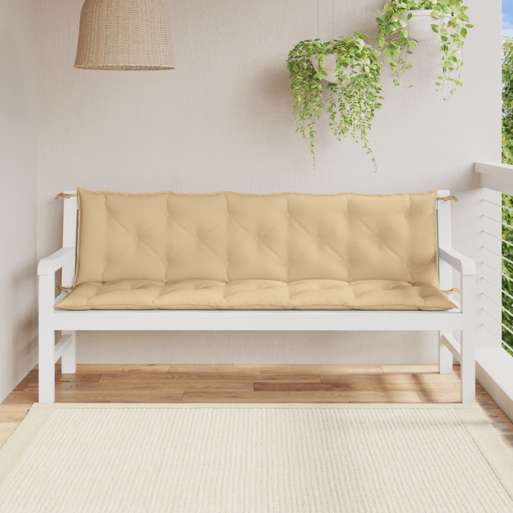 Vidaxl Garden Bench polštáře 2 ks 180x50x7 cm tkanina smíšená béžová