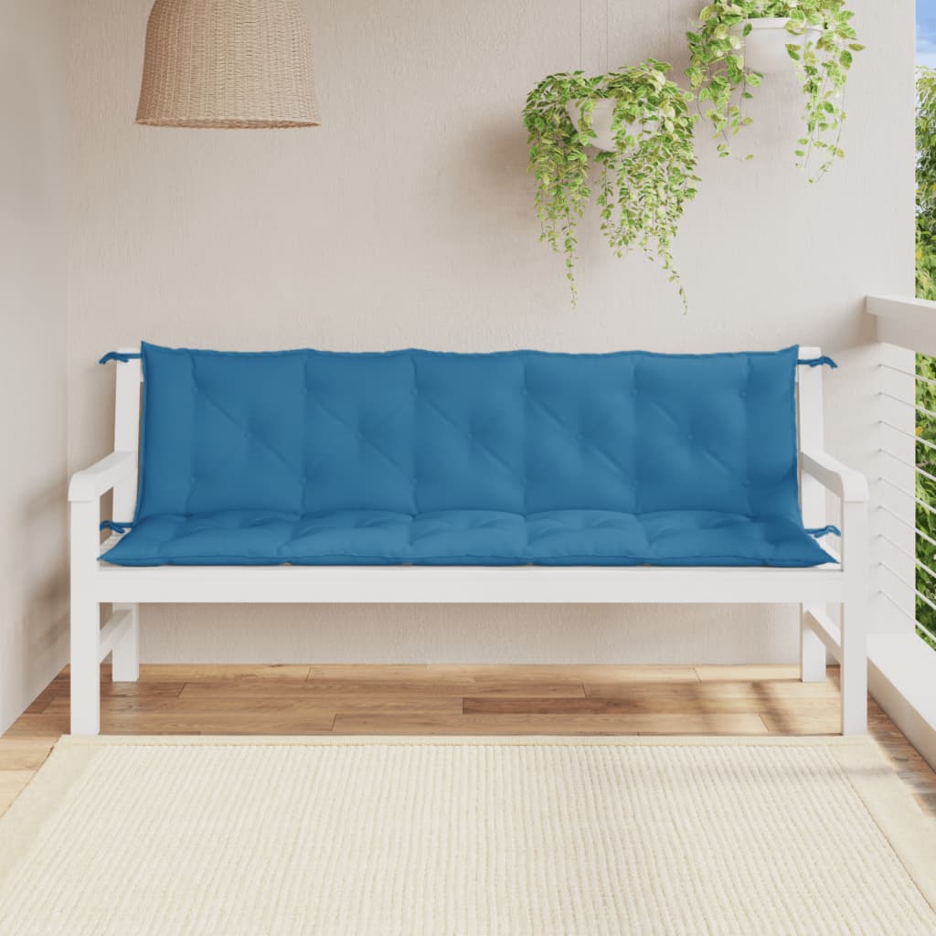 Vidaxl Garden Bench Cushions 2 PCS 180x50x7 cm Fassoso blu misto blu miscelato