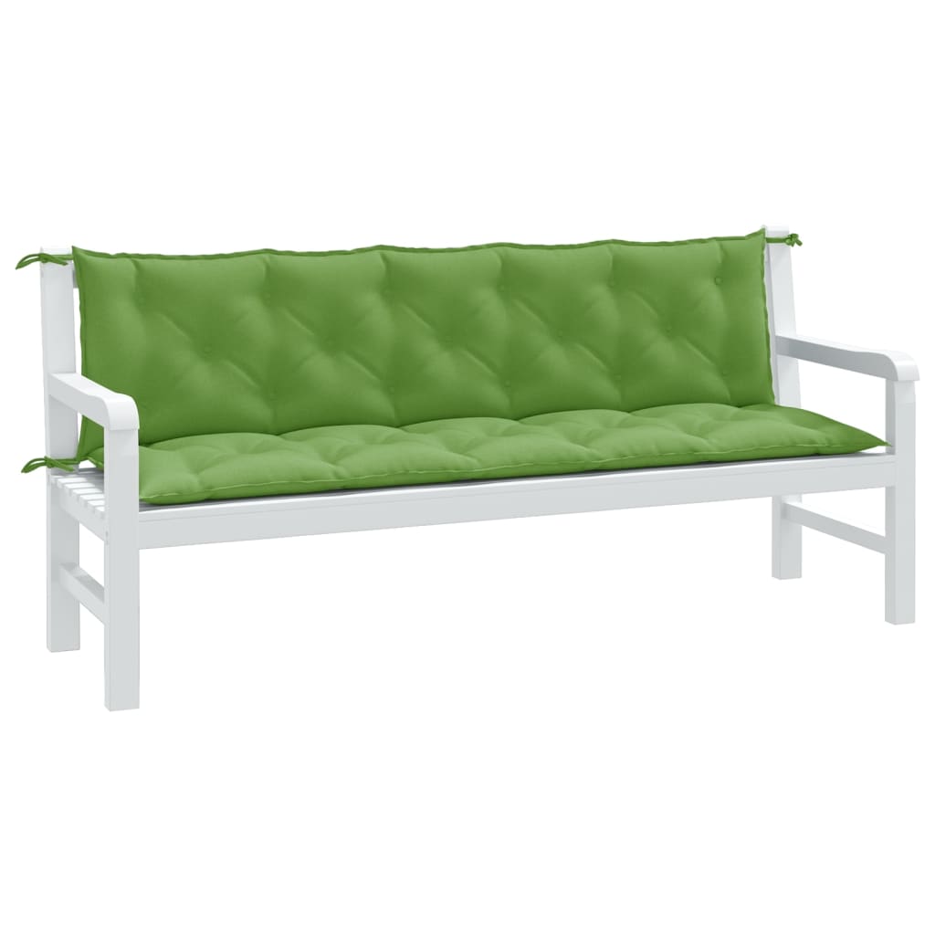 Vidaxl Garden Bench CUDIONS 2 ST 180x50x7 cm Tyg Mixed Green