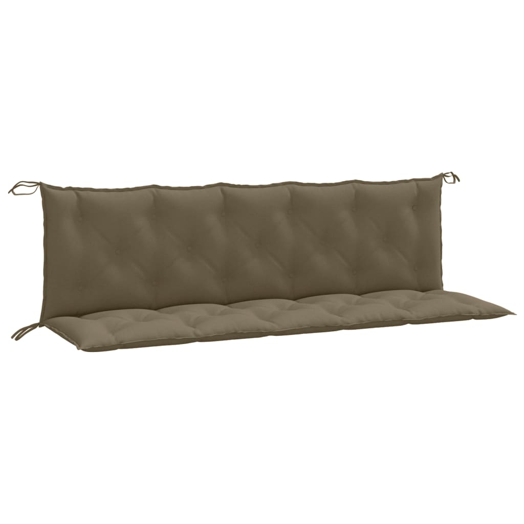 Vidaxl Garden Banch Cushions 2 PCS 180x50x7 cm tessuto misto taupe