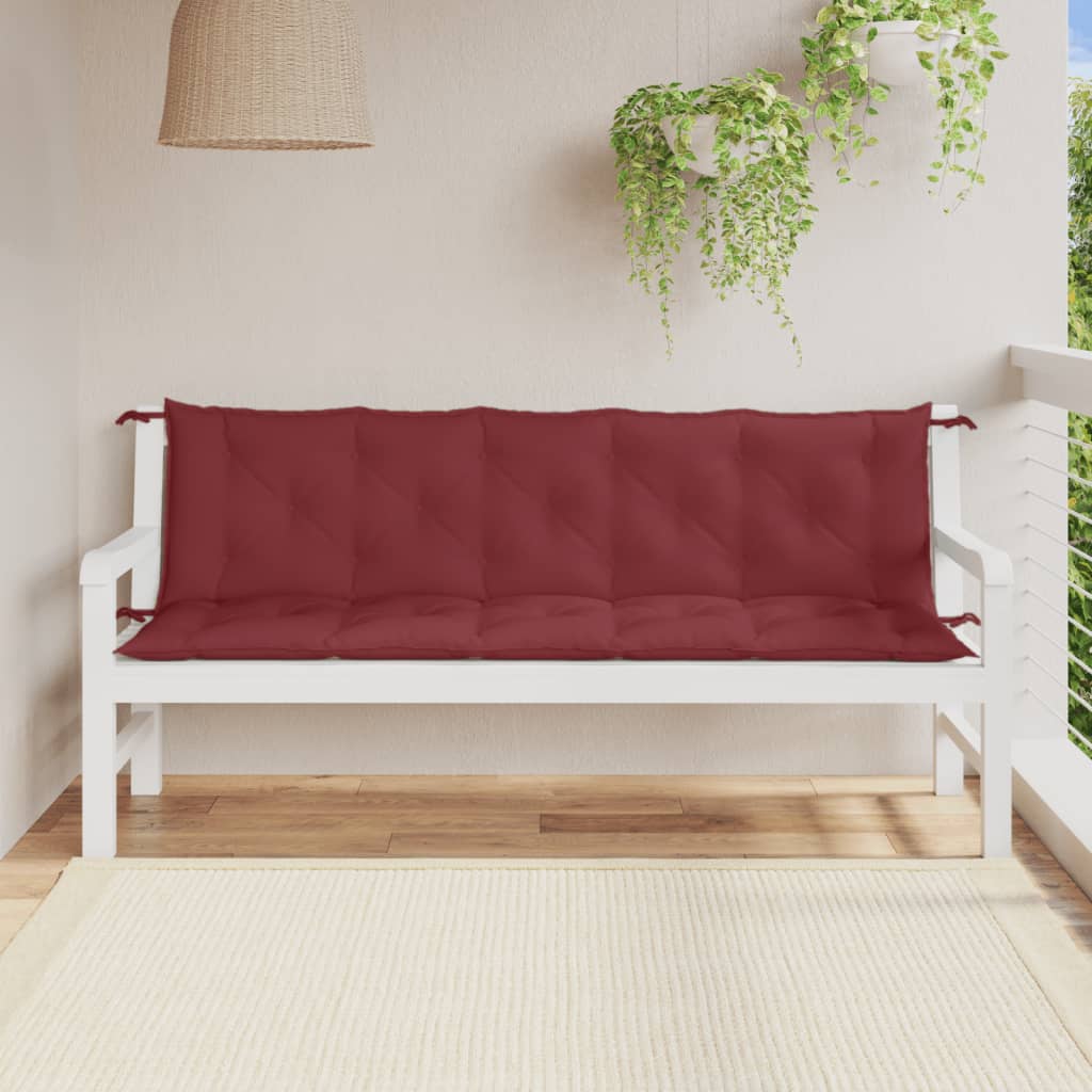 Vidaxl Garden bench cushions 2 st 180x50x7 cm fabric mixed wine red