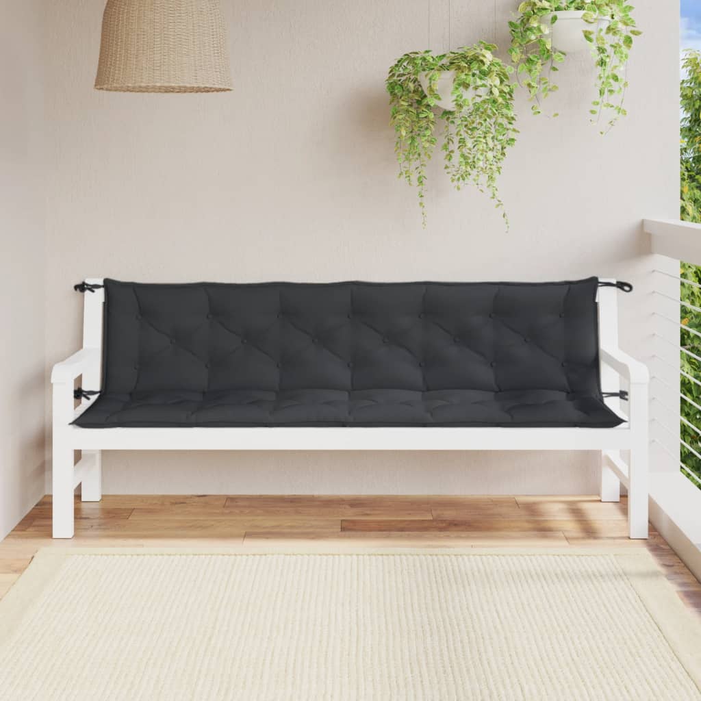 Vidaxx Gartenbankauflagen 2 Stück 200x50x7 cm Stoff gemischte Anthrazitfarbe