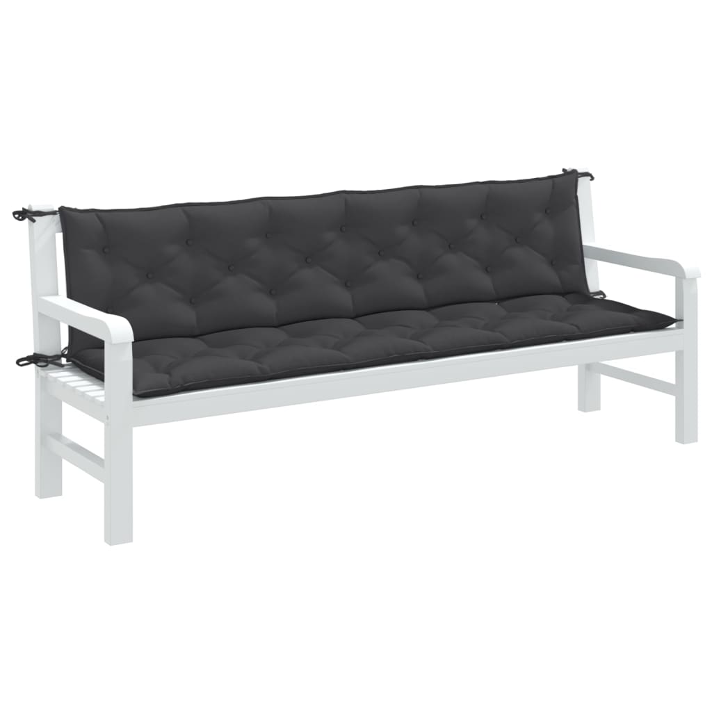 Vidaxl Garden Banc Cushions 2 ST 200X50X7 CM Couleur d'anthracite mélangée