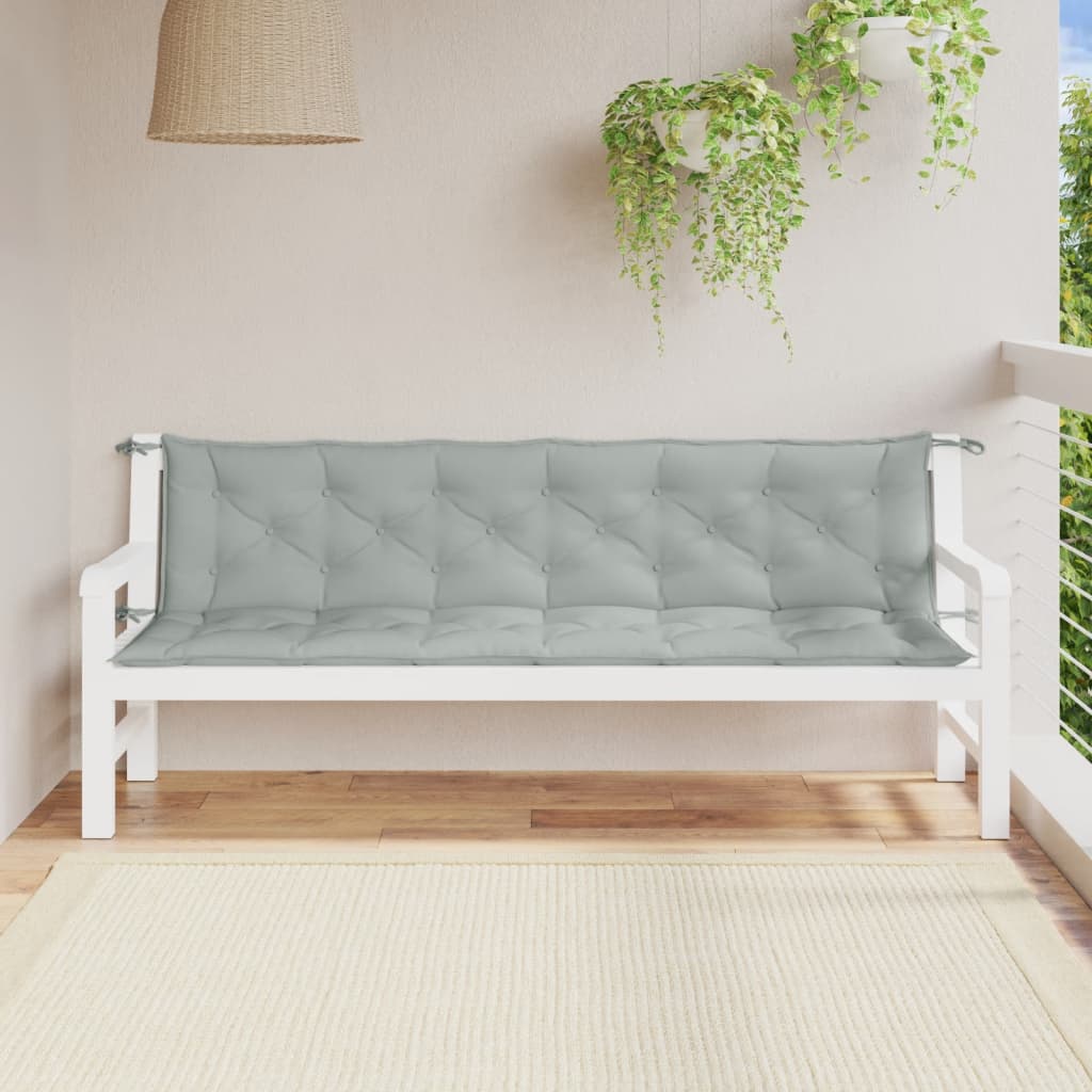 Vidaxl Garden Bench Cushions 2 ST 200x50x7 CM Fabric de tela mixta de color gris claro