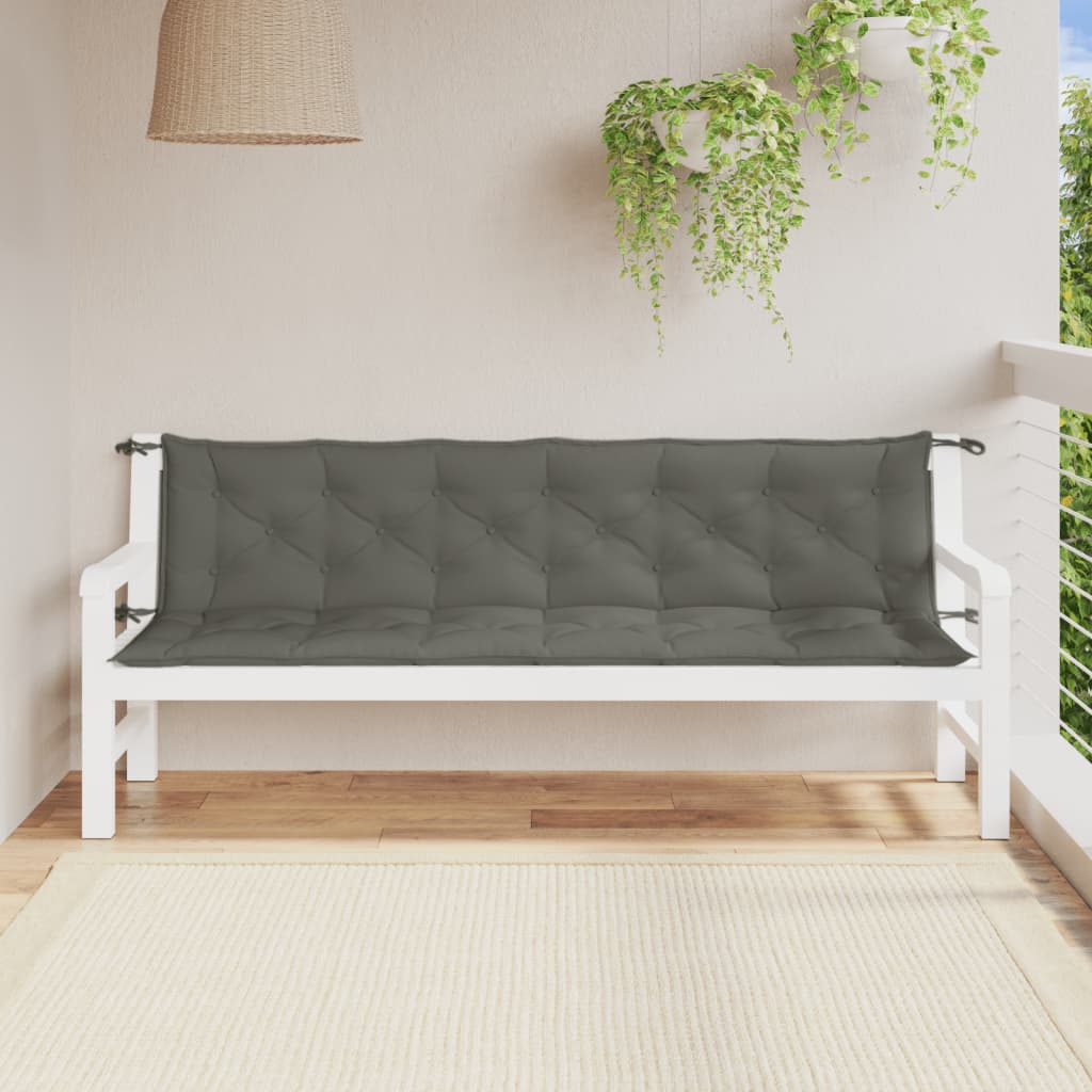 Vidaxl Garden Bench CUDIONS 2 ST 200x50x7 CM Tyg Mixed Dark Grey