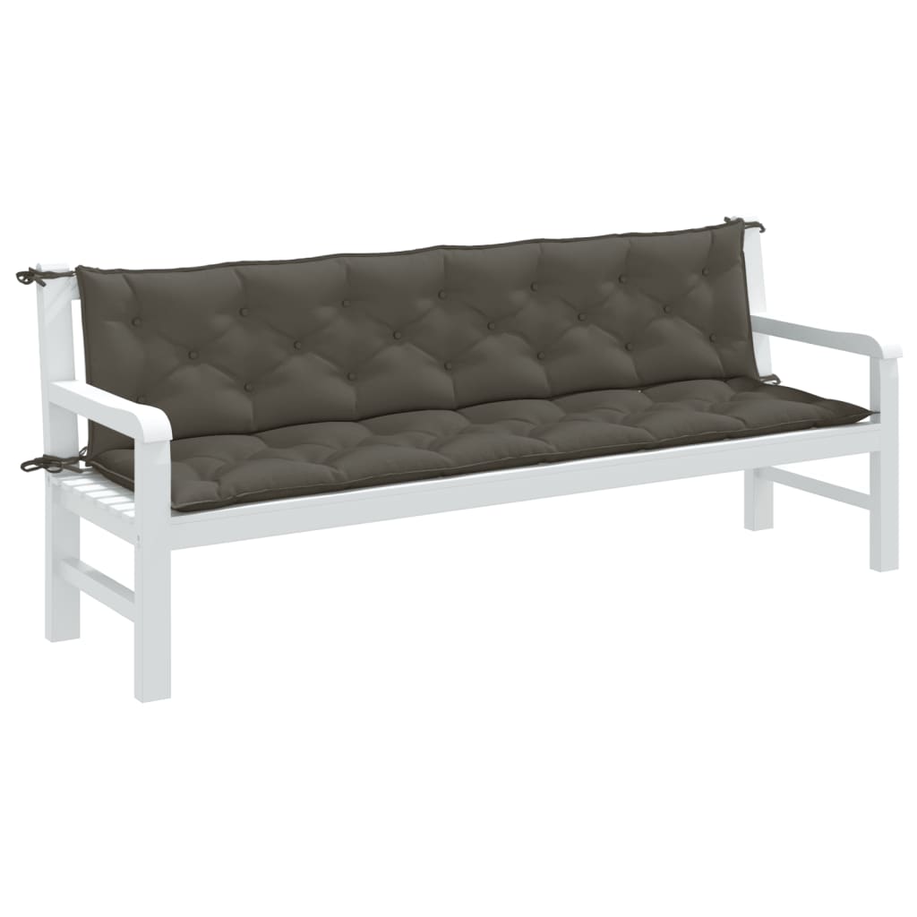 Vidaxl Garden Bench Puder 2 St 200x50x7 cm Stof blandet mørkegrå