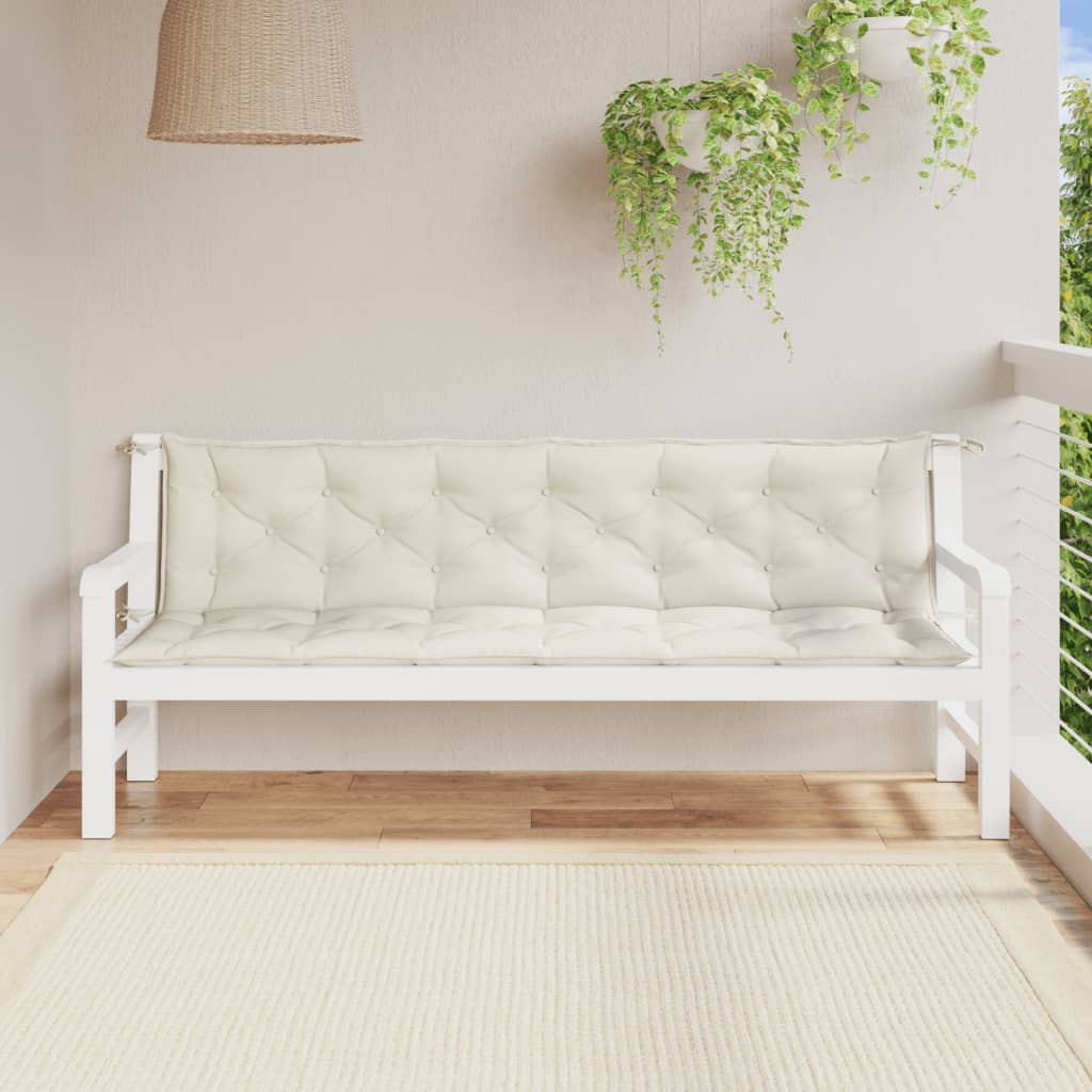 VidaXL Garden bench cushions 2 ST 200x50x7 cm Fabric mixed cream -colored