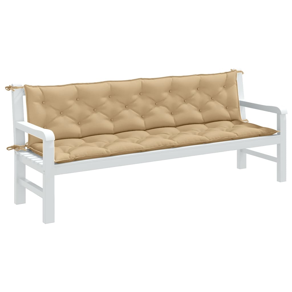 Vidaxl Garden Banc Cushions 2 ST 200X50X7 CM BEIGE mixte