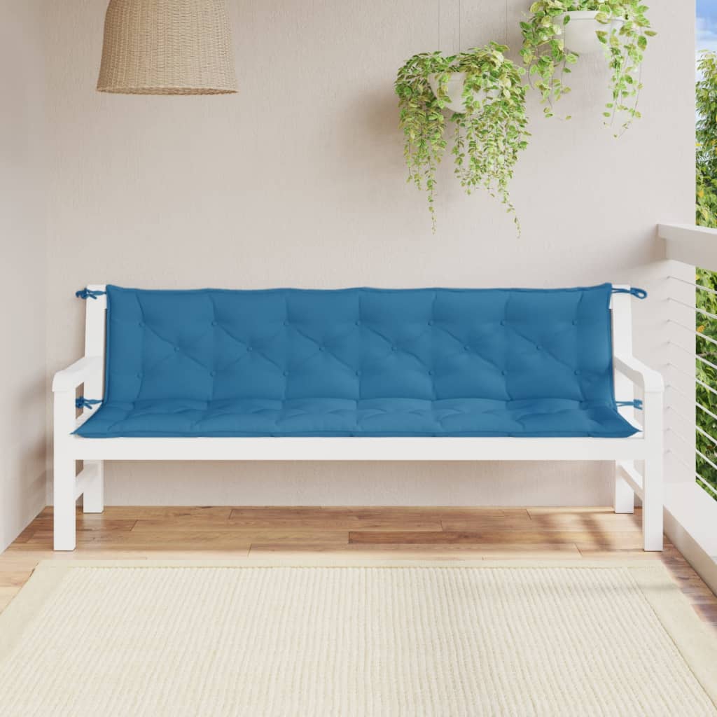 Vidaxx Gartenbankauflagen 2 Stück 200x50x7 cm Stoff blau gemischt