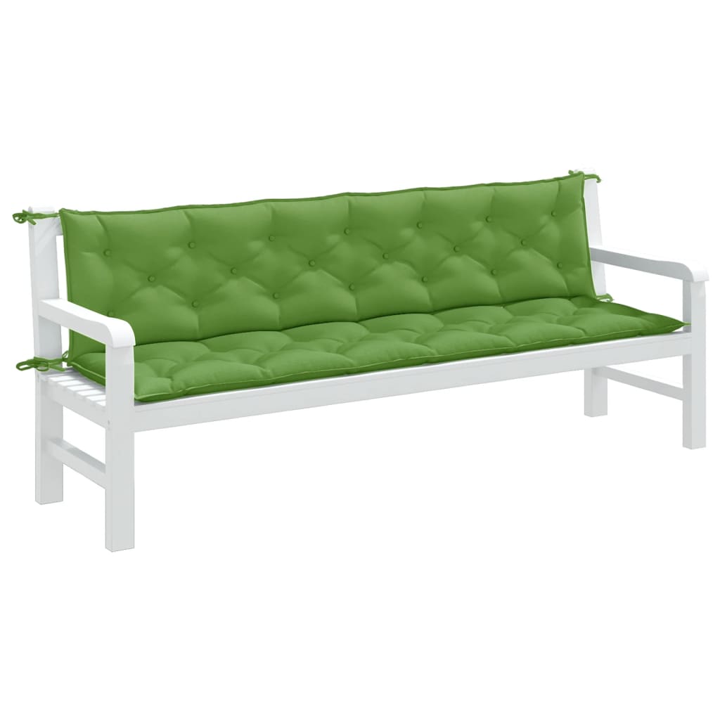 VIDAXL Garden Bench blazine 2 St 200x50x7 cm tkanina mešano zeleno