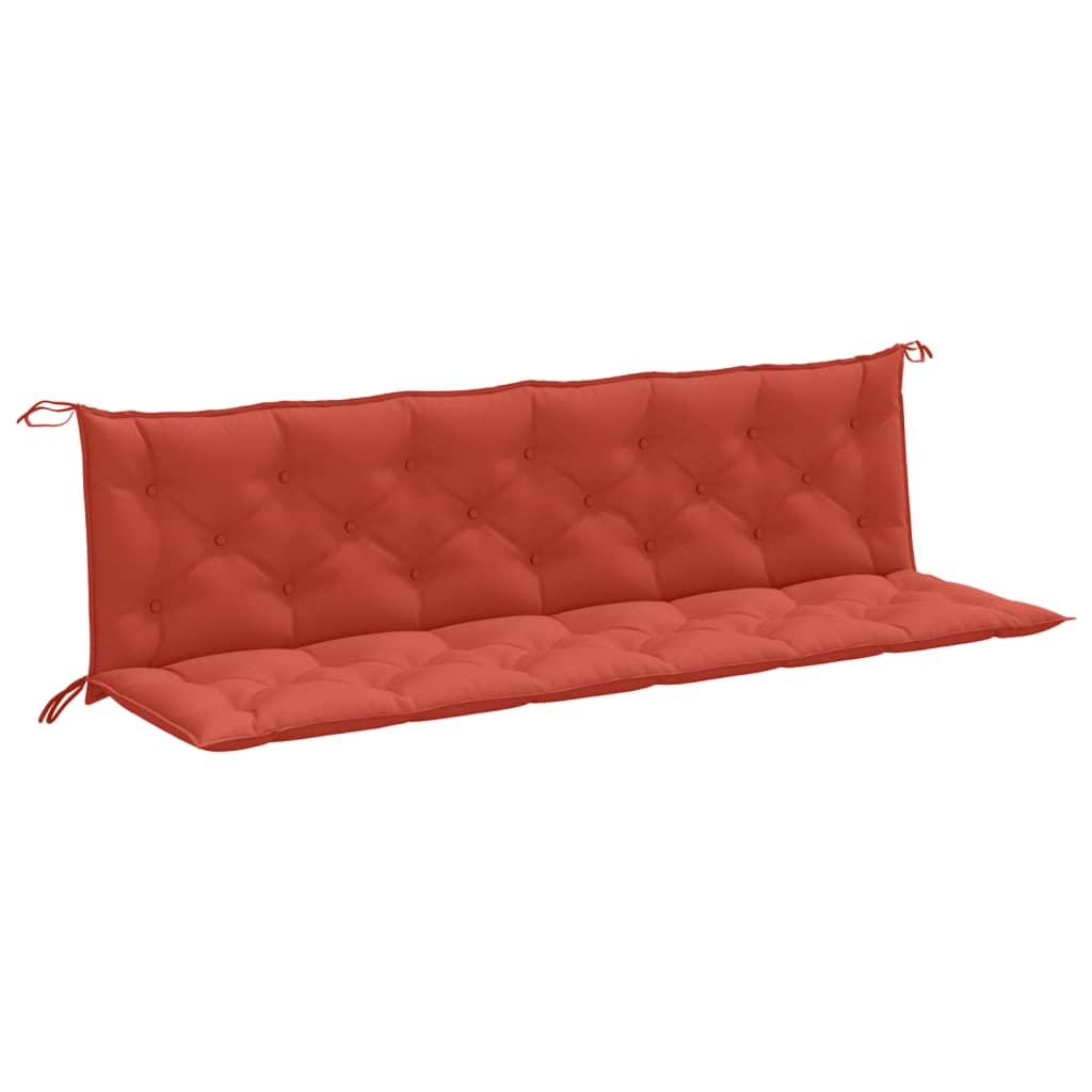 Vidaxl Garden Banc Cushions 2 ST 200X50X7 CM Tissu rouge mélangé