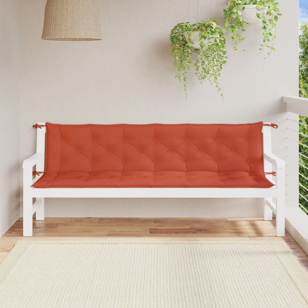 Vidaxl Gaartbank Këssen 2 St 200x50x7 cm fabric gemëschte rout