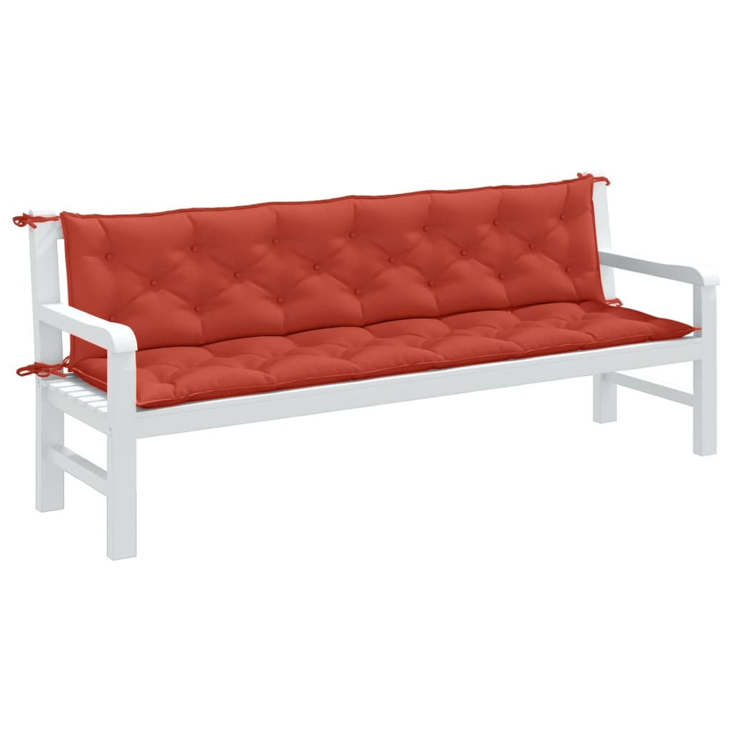 Vidaxx Gartenbankauflagen 2 Stück 200x50x7 cm Stoff rot gemischt