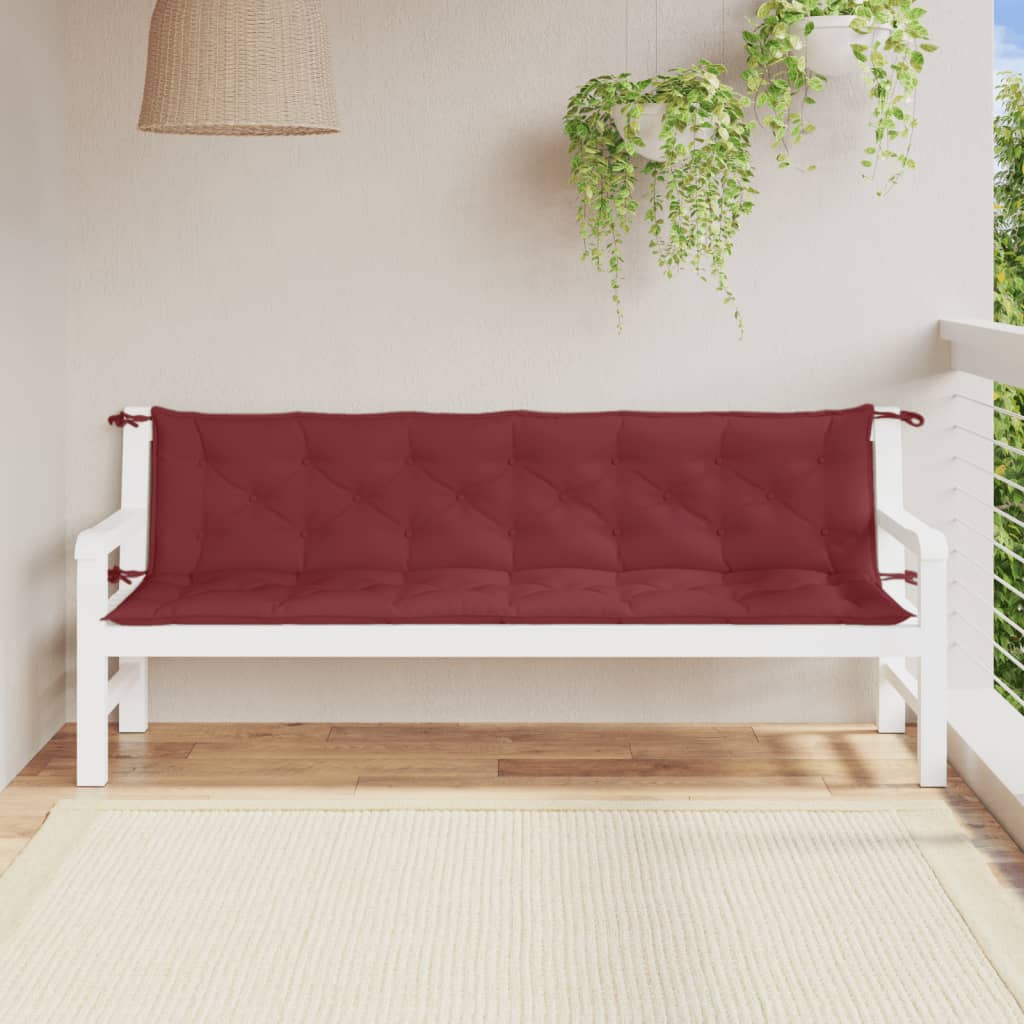 Vidaxl Garden Bench Cushions 2 ST 200x50x7 CM Vino misto Rosso