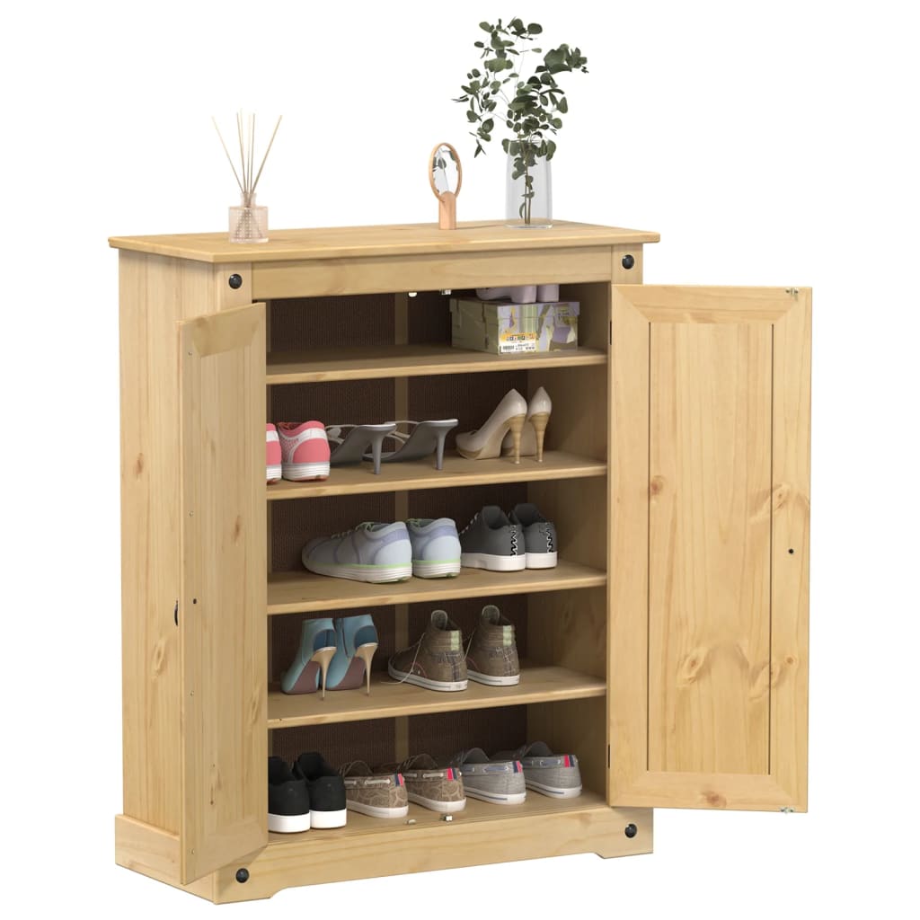 Vidaxl Shoe Cabinet Corona 86x38.5x108 cm pevná borovice