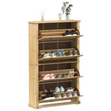 Vidaxl Shoe Cabinet Corona 99x32x163.5 cm Solid Pine