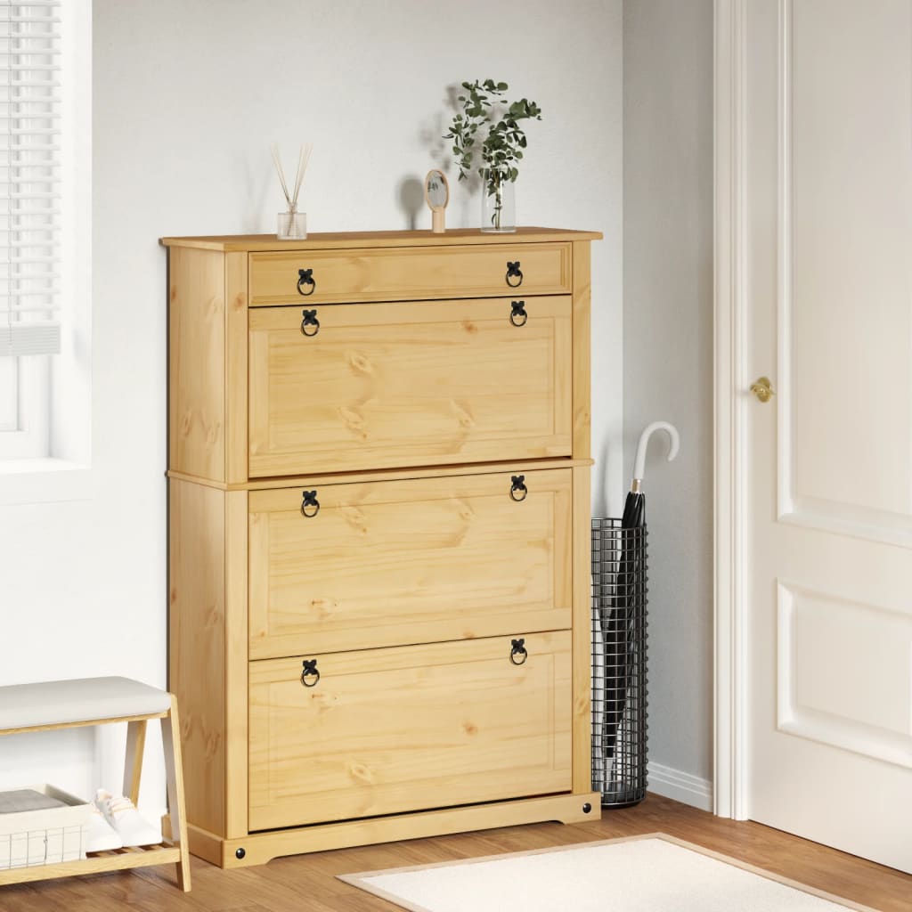 Vidaxl Shoe Cabinet Corona 99x32x138 cm Solid Pine