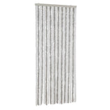 Vidaxx Fliegenvorhang 90x200 cm Chenille Hellgrau und Weiß