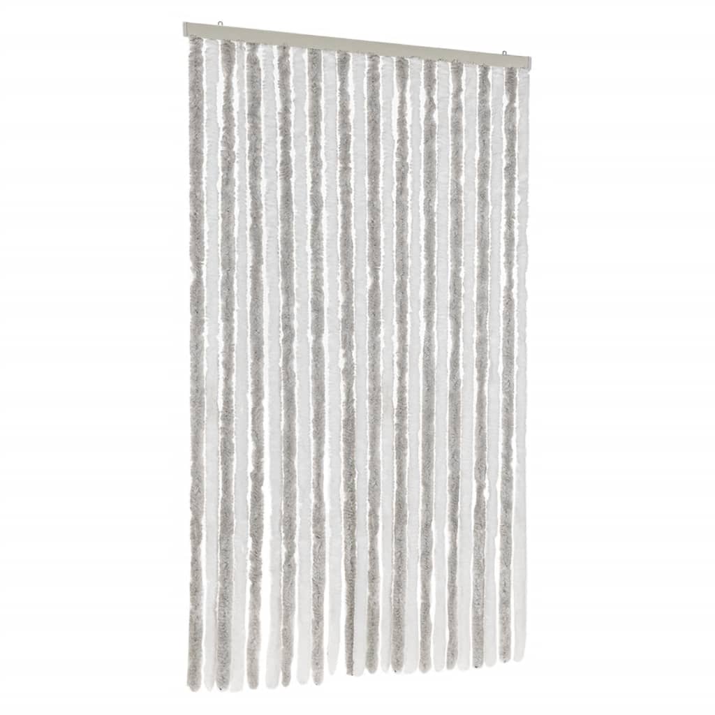 Vidaxl Fly curtain 100x200 cm Chenille light gray and white