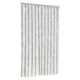 Vidaxx Fliegenvorhang 100x220 cm Chenille hellgrau und weiß
