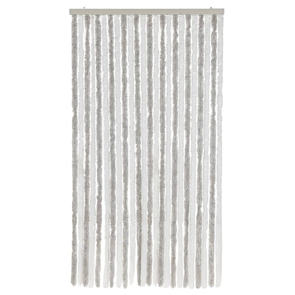 Vidaxl Fly curtain 100x220 cm Chenille light gray and white