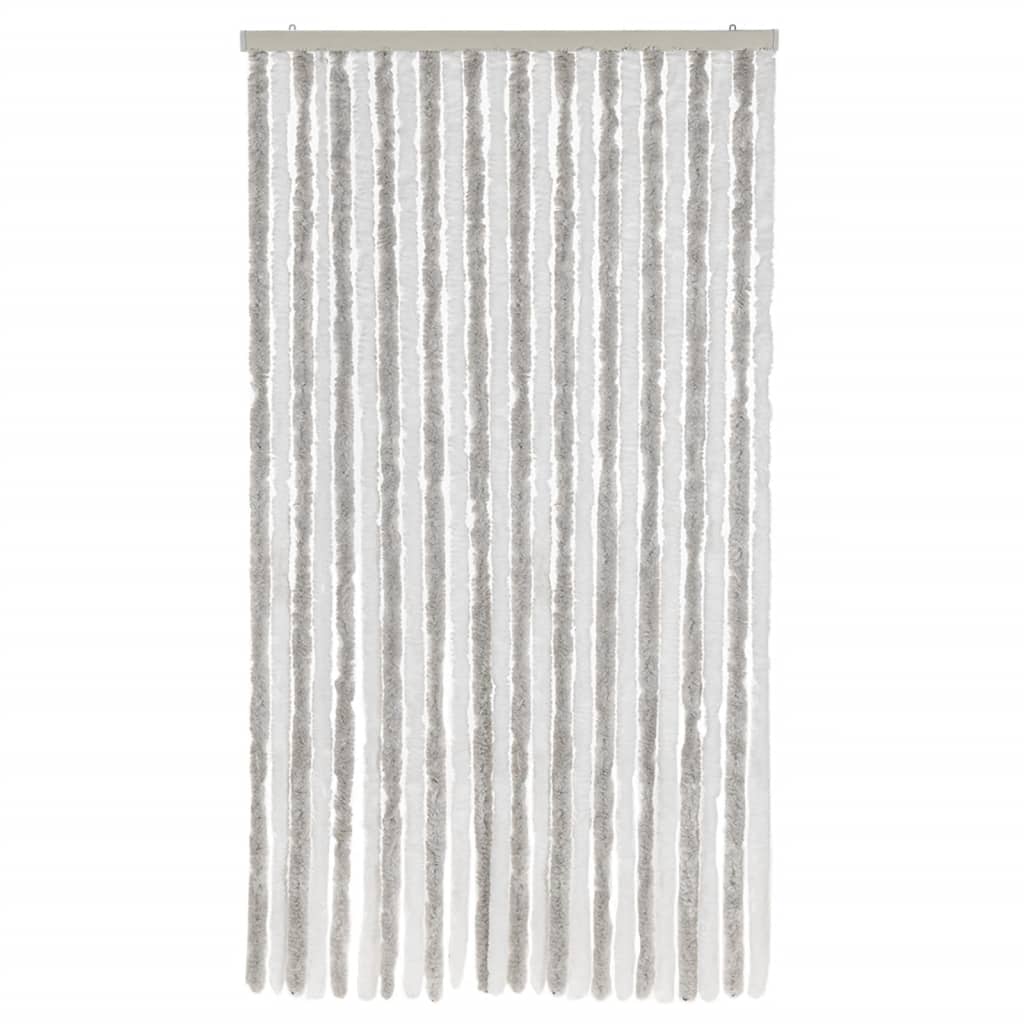 Vidaxl Fly curtain 100x230 cm Chenille light gray and white