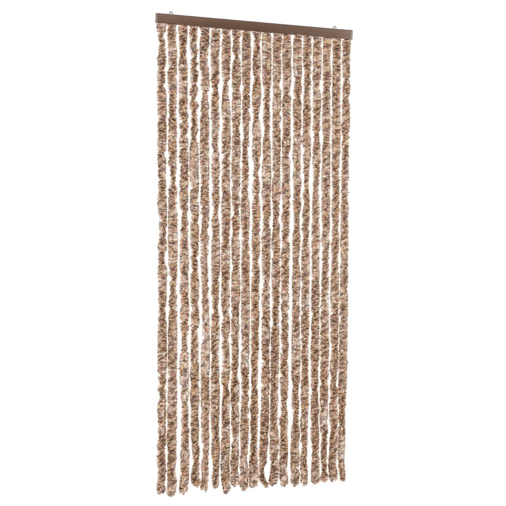 Vidaxx Fliegenvorhang 56x200 cm Chenille Beige und Dunkelbraun