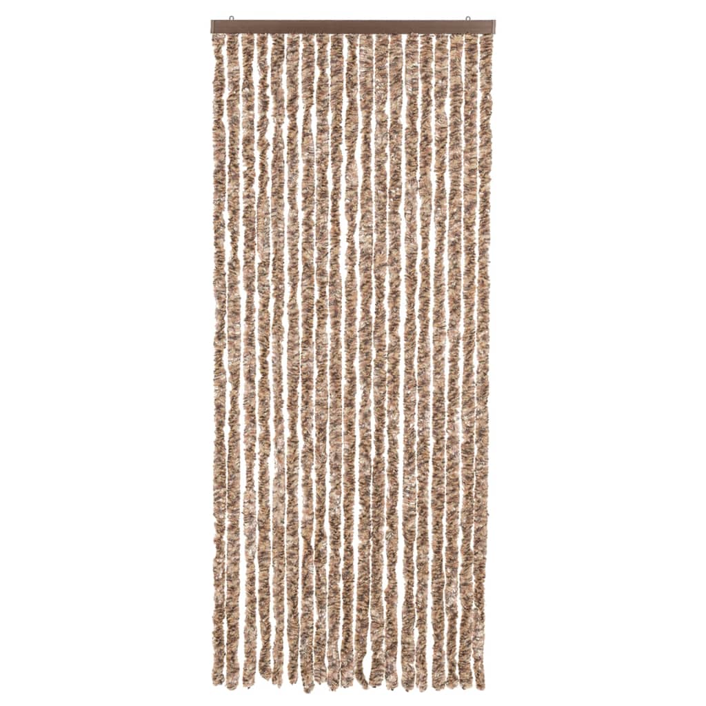 Vidaxx Fliegenvorhang 56x200 cm Chenille Beige und Dunkelbraun