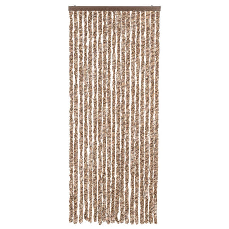 Vidaxx Fliegenvorhang 56x200 cm Chenille Beige und Dunkelbraun
