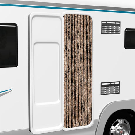 Vidaxx Fliegenvorhang 56x200 cm Chenille Beige und Dunkelbraun