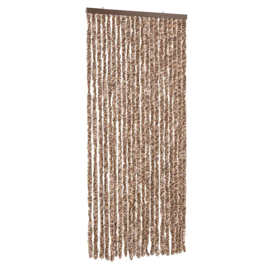 Vidaxl Fly Curtain 90x200 cm Chenille Beige och Dark Brown