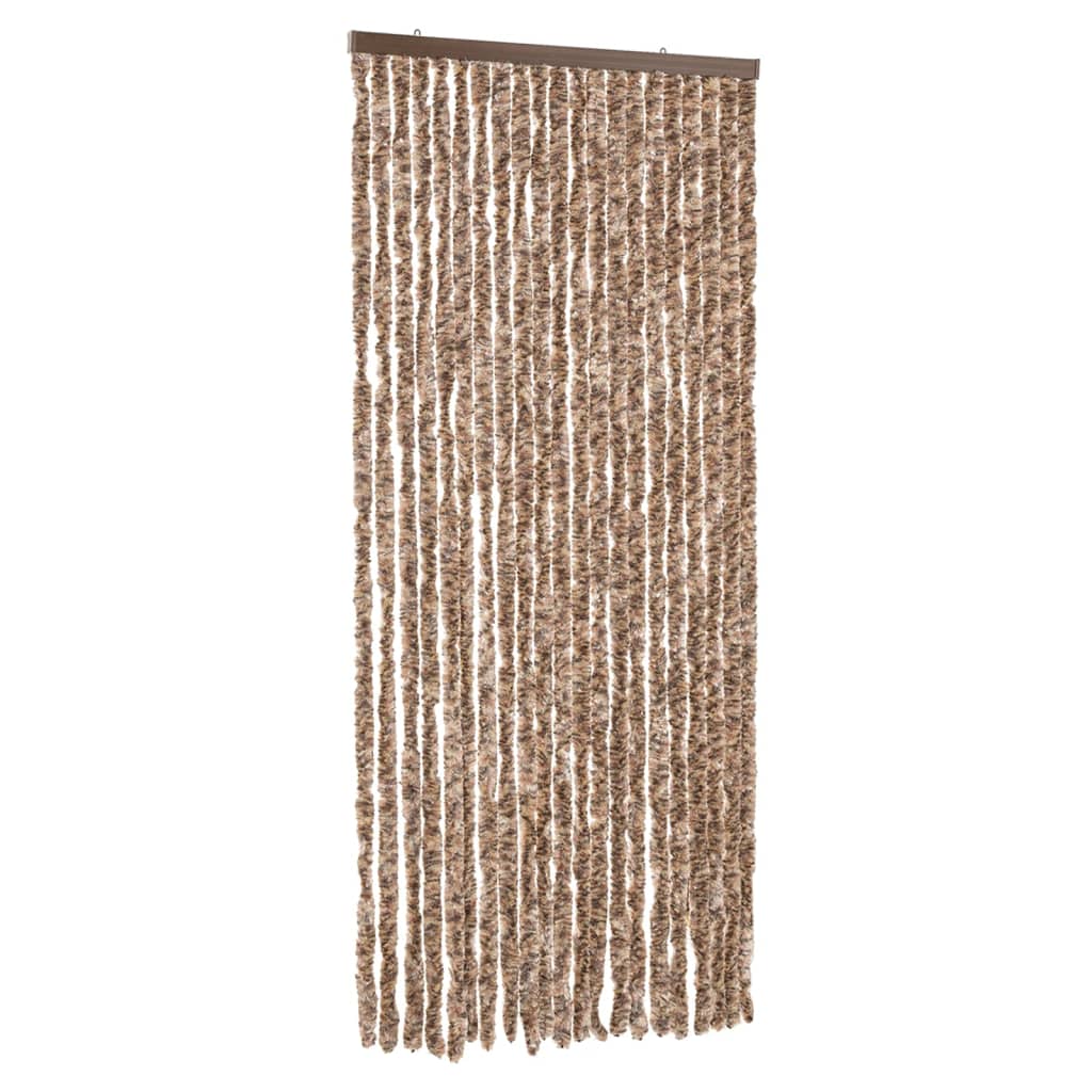 Vidaxx Fliegenvorhang 90x200 cm Chenille Beige und Dunkelbraun