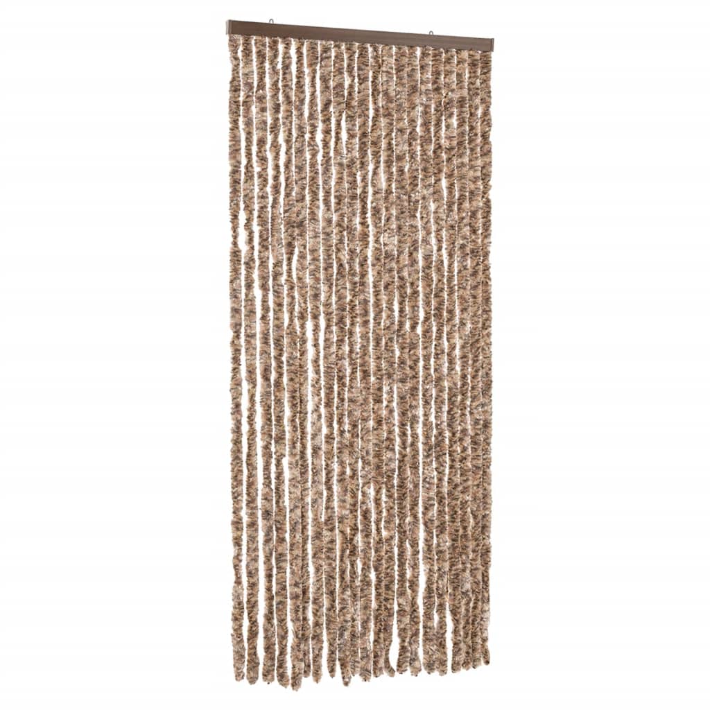 Vidaxl Fly Curtain 90x220 cm Chenille Beige och Dark Brown