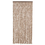 Vidaxx Fliegenvorhang 90x220 cm Chenille Beige und Dunkelbraun