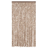 Vidaxl Fly Curtain 100x200 cm Chenille Beige and Dark Brown