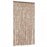 Vidaxx Fliegenvorhang 100x220 cm Chenille Beige und Dunkelbraun
