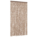 Vidaxl Fly Curtain 100x230 cm Chenille beige e marrone scuro