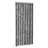 Vidaxx Fliegenvorhang 90x200 cm Chenille Grau und Schwarz