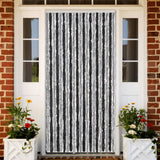 Vidaxx Fliegenvorhang 90x200 cm Chenille Grau und Schwarz