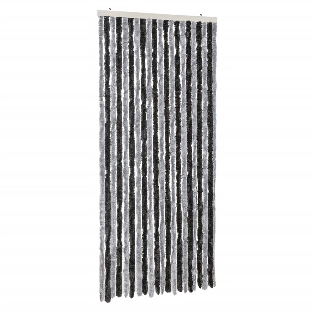 Vidaxl Fly curtain 90x220 cm Chenille Gray and Black