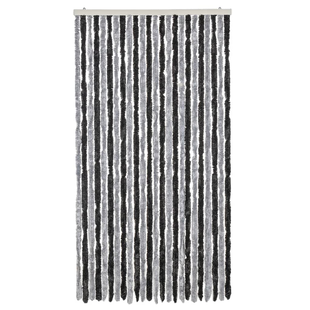Vidaxx Fliegenvorhang 100x220 cm Chenille Grau und Schwarz