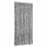 Vidaxx Fliegenvorhang 90x200 cm Chenille Grau und Schwarz und Weiß