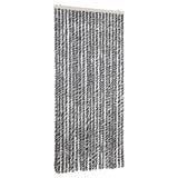 Vidaxl Fly Curtain 90x200 cm Chenille Grey and Black and White