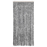 Vidaxx Fliegenvorhang 90x200 cm Chenille Grau und Schwarz und Weiß