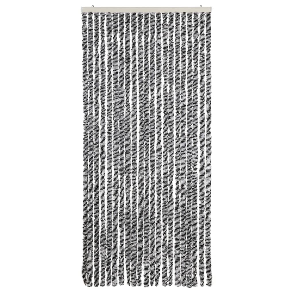 Vidaxl fléien Rido 90x200 cm Chenille Grey a schwaarz a wäiss