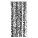 Vidaxl fléien Rido 90x200 cm Chenille Grey a schwaarz a wäiss