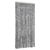 Vidaxx Fliegenvorhang 90x220 cm Chenille Grau und Schwarz und Weiß
