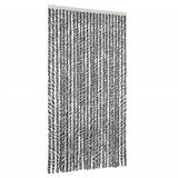 Vidaxx Fliegenvorhang 100x200 cm Chenille Grau und Schwarz und Weiß
